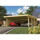 Doppelcarport Classic 2 + PVC-Dach Carport aus Holz in Naturbelassen Unterstand Überdachung