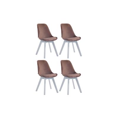 CLP 4er Set Besucherstühle Borneo Samt braun/weiß Image