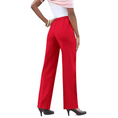 Plus Size Women's Classic Bend Over® Pant by Roaman's in Vivid Red (Size 20 WP) Pull On Slacks