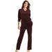 Plus Size Women's Velour Jogger Set by Roaman's in Chocolate (Size 38/40)