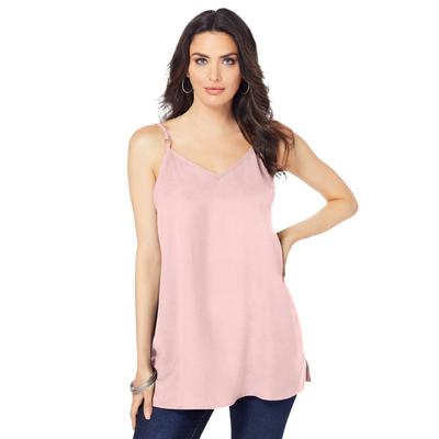 Plus Size Women's V-Neck Cami by Roaman's in Soft Blush (Size 32 W) Top