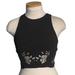 Athleta Intimates & Sleepwear | Athleta High Neck Black Sports Bra With Floral Details Size Xs | Color: Black/Silver | Size: Xs
