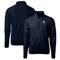 Men's Cutter & Buck Navy Marquette Golden Eagles Big Tall Cascade Eco Sherpa Fleece Quarter-Zip Jacket