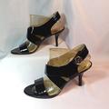 Michael Kors Shoes | Michael Kors Kitten Heels | Color: Black/Gold | Size: 8.5