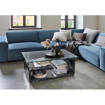 Couchtisch PAROLI, schwarz (marmor, klarglas), B:110cm H:40cm T:40cm, Tische Image