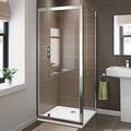 iBathUK 900 x 900 Pivot Hinge 6mm Glass Shower Enclosure Reversible Cubicle Door Side + Tray