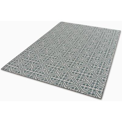 Teppich "Parkland 6351 222", blau (türkis), B:170cm H:5mm L:240cm, Kunstfaser, SCHÖNER WOHNEN-KOLLEKTION, Teppiche, In- und Outdoor geeignet, eleganter Flachflorteppich Image