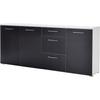 Schuhschrank GERMANIA, schwarz-weiß (weiß, anthrazit), B:194cm H:82cm T:40cm, Spanplatte, Sicherheitsglas ESG, Schränke