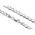 Aka GioielliÂ® - Women Men Rhodium Plated 925 Sterling Silver Necklace - Flat Cuban Curb Chain 4.3 mm - 30 inch