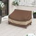 Arlmont & Co. Ahmad Waterproof Patio Loveseat Cover, Polyester in Black/Brown | 35 H x 62 W x 38 D in | Wayfair E340CE99849B4CB6A881AC0514004C9D