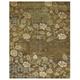 Brown/Green 72 x 48 x 0.33 in Area Rug - Red Barrel Studio® Timeo Hand Knot Oriental Area Rug, Golden Brown/Sage Green, 7Ft-9In X 9Ft-9In | Wayfair