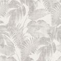 Bricoflor - Papier peint gris et blanc | Papier peint tropical | Papier peint feuille | Papier