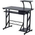 Homcom - Bureau informatique design en mdf 90 l x 50 i x 95h cm noir - Noir