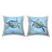 Stupell Abstract Ocean Deep Turtles Blue Green Marine Decorative Printed Throw Pillows by Carol Robinson (Set of 2)