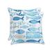 Pillow Perfect Outdoor Hooked Seaside Blue Throw Pillow (Set of 2)