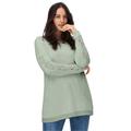 Plus Size Women's Lace Trim Sweatshirt Tunic by ellos in Desert Sage (Size 22/24)