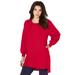 Plus Size Women's Blouson Sleeve High-Low Sweatshirt by Roaman's in Vivid Red (Size 18/20)