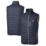 Men's Cutter & Buck Heathered Navy Toronto Blue Jays Rainier Full-Zip Puffer Vest