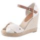 High-Heel-Sandalette TOMMY HILFIGER "BASIC OPENED TOE HIGH WEDGE" Gr. 39, beige (creme) Damen Schuhe Sandaletten