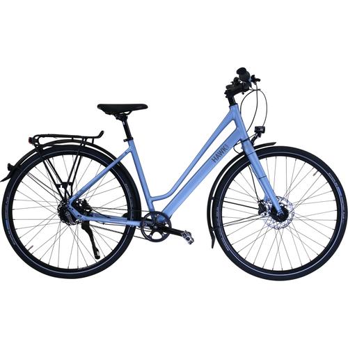 „Trekkingrad HAWK BIKES „“HAWK Trekking Lady Super Deluxe Skye blue““ Fahrräder Gr. 48 cm, 28 Zoll (71,12 cm), blau Trekkingräder“