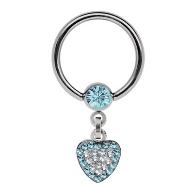 Intimpiercing ADELIA´S "Piercing Intimpiercing ", Damen, blau (hellblau), Chirurgiestahl, modisch, Piercings, Ring BCR Stahl mit 5 mm Strasskugel