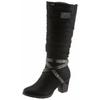 Winterstiefel RIEKER, Damen, Gr. 36 (3,5), Normalschaft, schwarz, Nubuklederimitat, kontrastfarbene Details, elegant, Schuhe, Blockabsatz, Rieker TEX-Membran, mit stylischem Zierriemchen