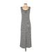 Ann Taylor LOFT Casual Dress - Slip dress: Gray Stripes Dresses - Women's Size X-Small