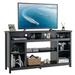 Costway 58 Inch TV Stand Entertainment Console Center with Adjustable Open Shelves-Black