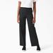 Dickies Women's Relaxed Fit Wide Leg Pants - Rinsed Black Size 32 (FP517)