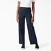 Dickies Women's Relaxed Fit Wide Leg Pants - Rinsed Dark Navy Size 34 (FP517)