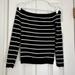 American Eagle Outfitters Sweaters | American Eagale Black And White Stripped Off The Shoulder Sweater | Color: Black/White | Size: M