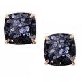 Kate Spade Jewelry | Kate Spade Black Squared Away Glitter Earrings | Color: Black/Gold | Size: Os