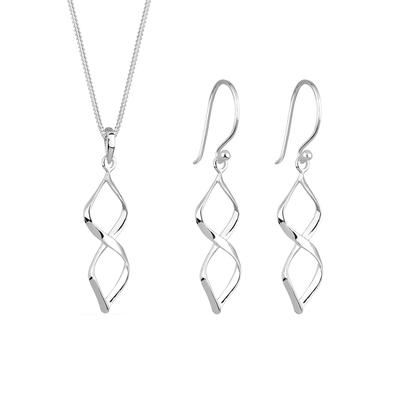 Elli - Spirale Form Geo 925 Sterling Silber Schmuck-Set Damen