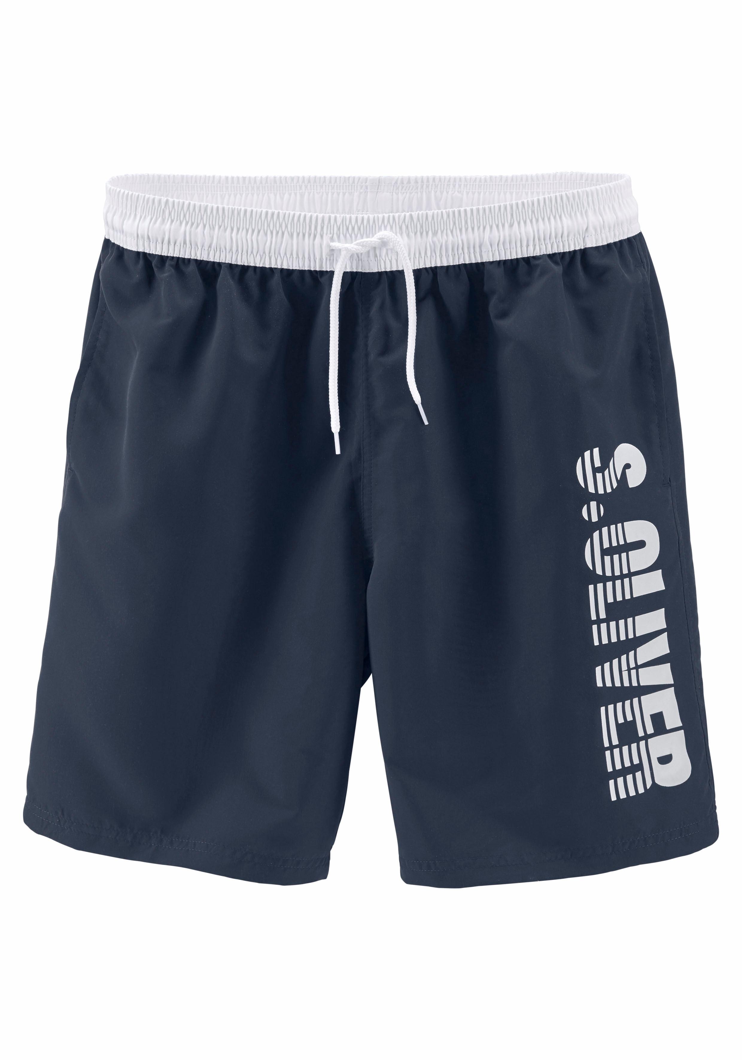 Badeshorts S.OLIVER, Herren, Gr. L52, Lang, blau (marine (langgröße)), Microfaser, Polyester, Badehosen Image