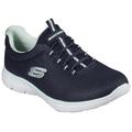 Slip-On Sneaker SKECHERS "SUMMITS" Gr. 40, blau (navy, mint) Damen Schuhe Sneaker