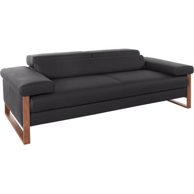 2,5-Sitzer W.SCHILLIG "finn", schwarz (schwarz z59), B:230cm H:71cm T:106cm, Flachgewebe S22 (100% Polyester), Stoff S37 (100% Polyester), Longlife Xtra-Leder Z59: Glattleder mit modischer Prägung. Hautstärke 0, 9 - 1, 1 mm, Sofas, German Design... Image
