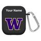 Black Washington Huskies Personalized AirPods Case Cover