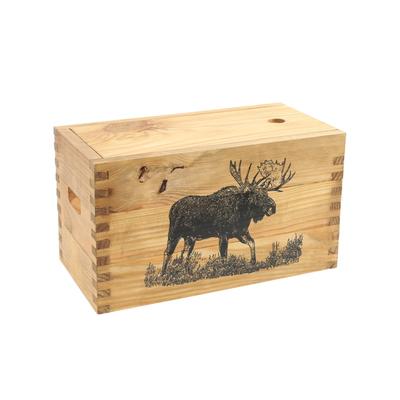 Sheffield Standard Pine Craft Box Moose Design Brown 12650-1
