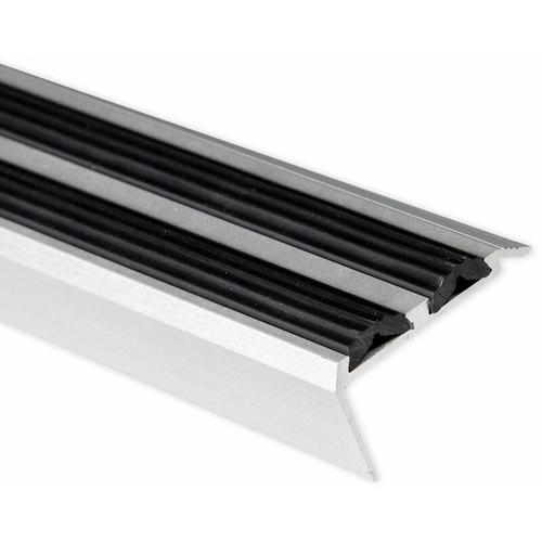Treppenkantenprofil mit Doppel-Gummieinlage Power Grip Länge: 90 cm Selbstklebend Schwarz