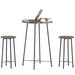 3-Piece Bar Table Set with 2 Stools, Modern Round Counter Table and Chairs Set