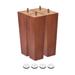 Furniture Legs, 7 Inch(180mm) Set of 4 Square Solid Wood Couch Legs, Brown