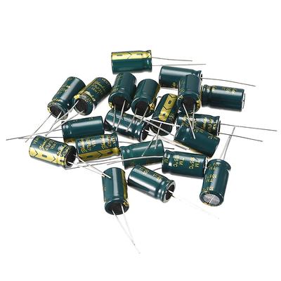 Aluminum Radial Electrolytic Capacitor Low ESR 470UF 35V 10x17mm 20pcs - Green - 470uF 35V 10x17 20pcs