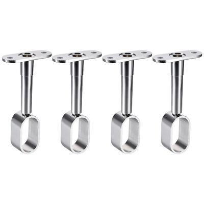 Wardrobe Pipe Support Bracket 4pcs for Rod 16x30mm,84-105mm Height(Silver Tone) - Silver Tone 4pcs