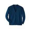 Men's Big & Tall Liberty Blues Shoreman's Cardigan Cable Knit Sweater by KingSize in Royal Blue Marl (Size 9XL)
