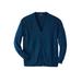 Men's Big & Tall Liberty Blues Shoreman's Cardigan Cable Knit Sweater by KingSize in Royal Blue Marl (Size 9XL)