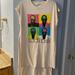 Anthropologie Tops | Anthropologie Daydreamer Elton John Pop Graphic Maxi Tshirt Coverup New Size Os | Color: Cream/Pink | Size: Os