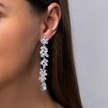 Anthropologie Jewelry | New~ Anthropologie Shashi "Fallen Leaf" Crystal Earrings | Color: Silver | Size: Os