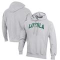 Men's Champion Heathered Gray Loyola Greyhounds Reverse Weave Fleece Pullover Hoodie