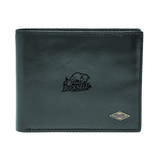 Men's Fossil Black Bucknell Bison Leather Ryan RFID Flip ID Bifold Wallet