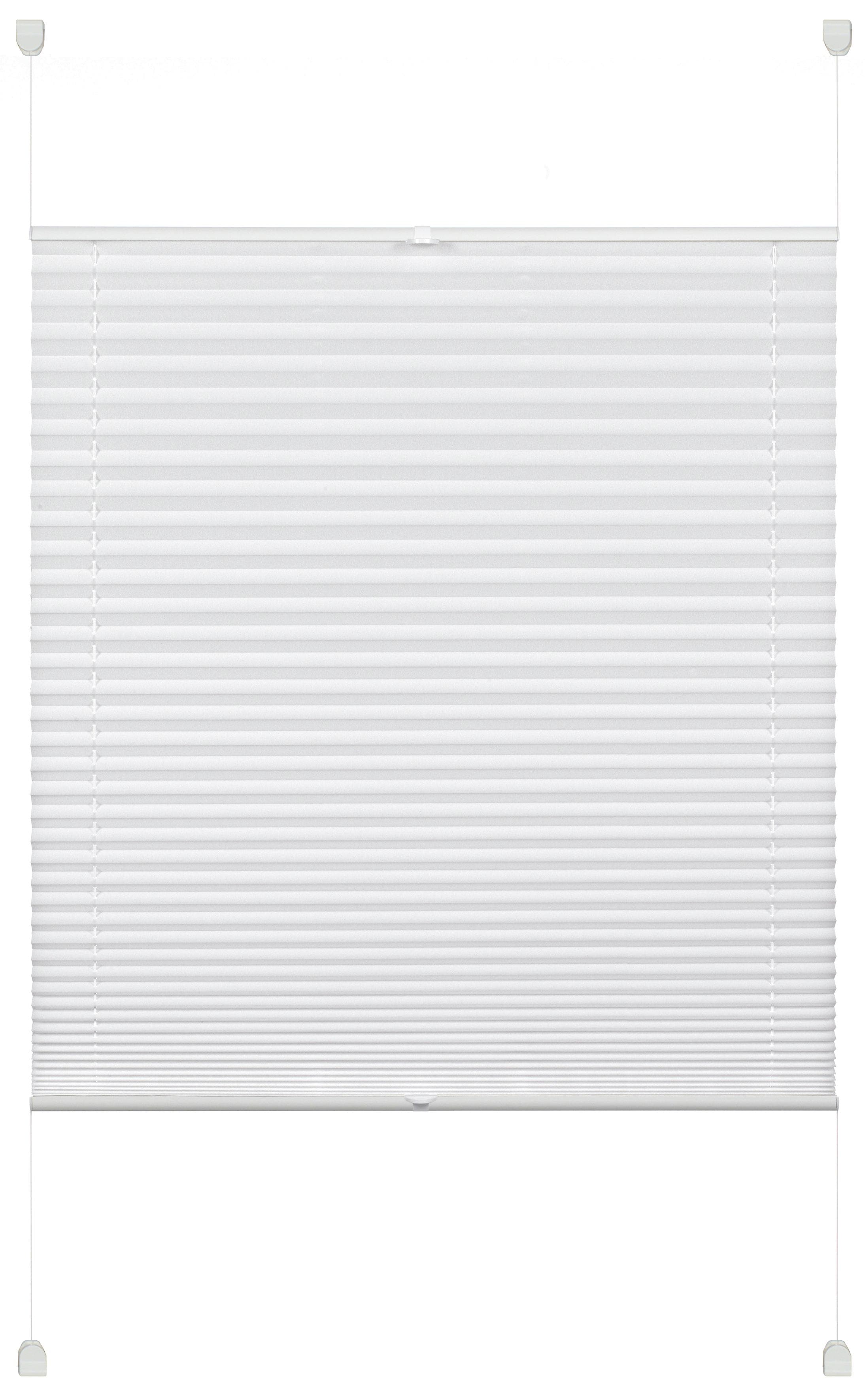 Plissee OTTO HOME "EASYFIX PIA" Gr. 13, weiß, B:110cm H:130cm, Obermaterial: 100% Polyester, Plissees, mit patentiertem Trägersystem Image